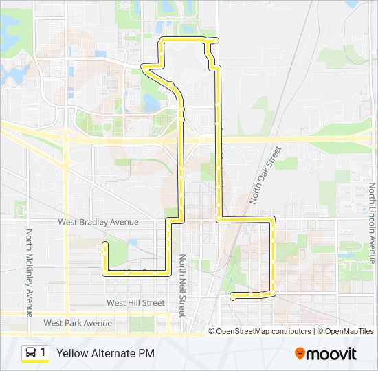 1 Bus Line Map