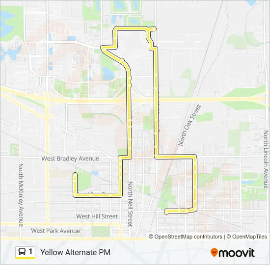 1 Bus Line Map