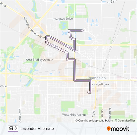 3 Bus Line Map