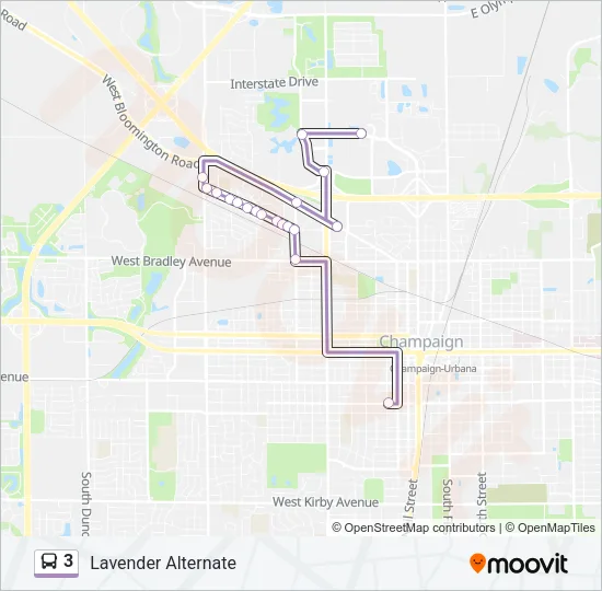 3 Bus Line Map
