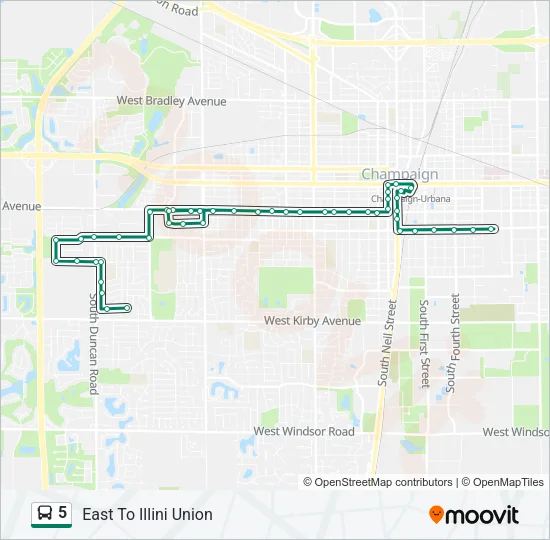 5 Bus Line Map