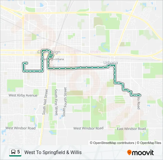 5 Bus Line Map