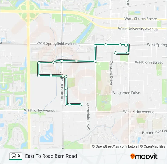 5 Bus Line Map