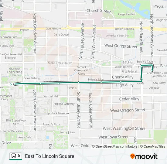 5 Bus Line Map