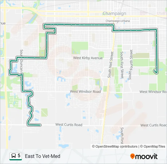 5 Bus Line Map