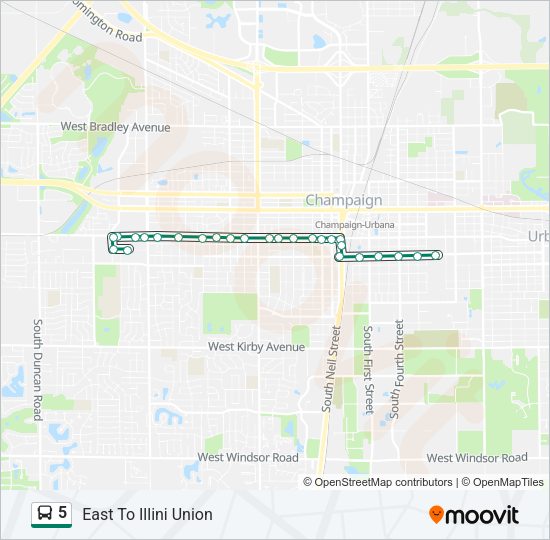 5 Bus Line Map