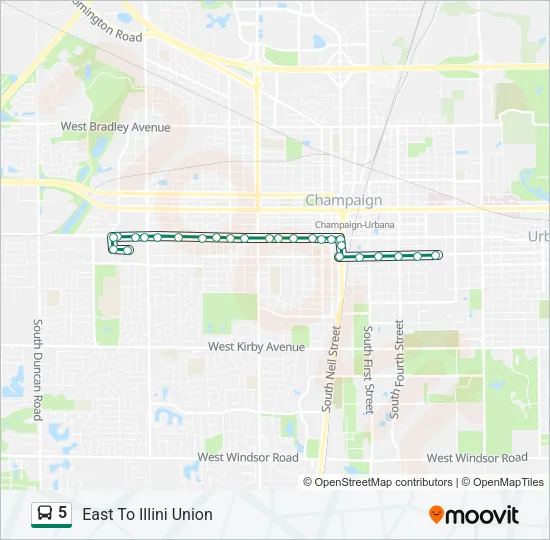 5 Bus Line Map