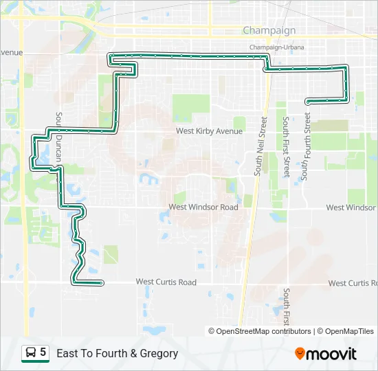5 Bus Line Map