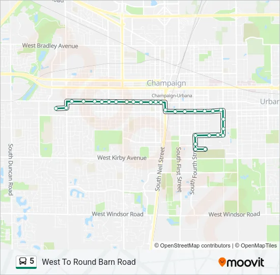 5 Bus Line Map