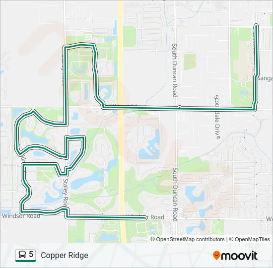 5 Bus Line Map