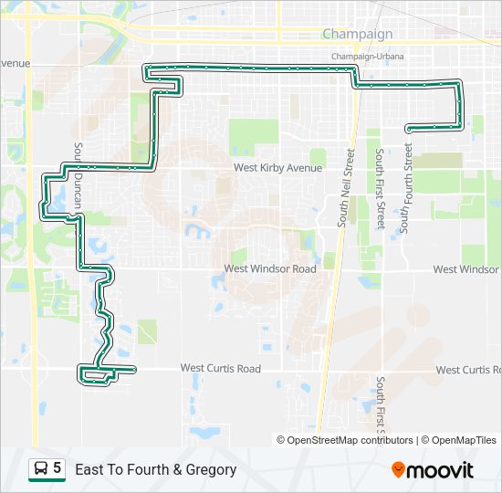 5 Bus Line Map