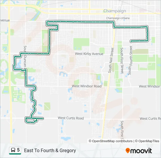 5 Bus Line Map