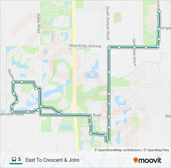 5 Bus Line Map