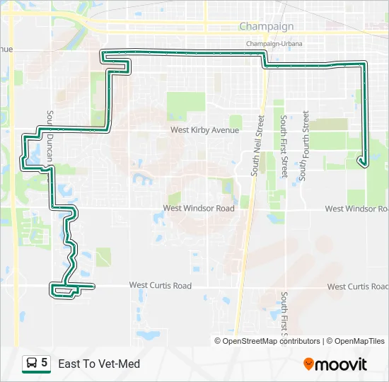 5 Bus Line Map