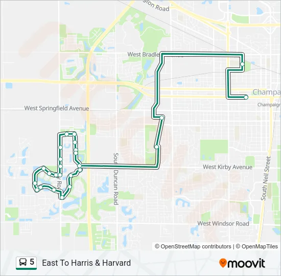 5 Bus Line Map