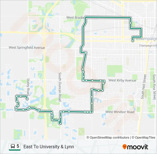 5 Bus Line Map