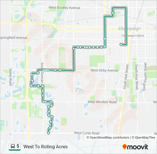5 Bus Line Map