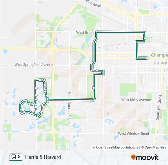 5 Bus Line Map