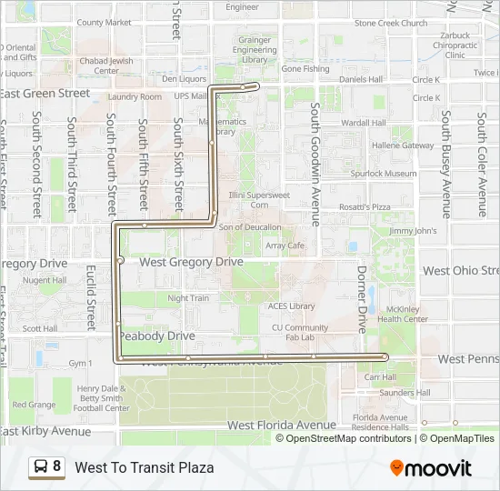 8 Bus Line Map