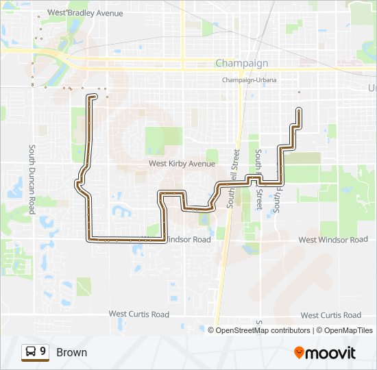 9 bus Line Map