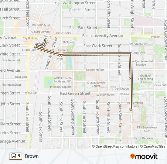 9 Bus Line Map
