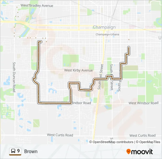 9 Bus Line Map
