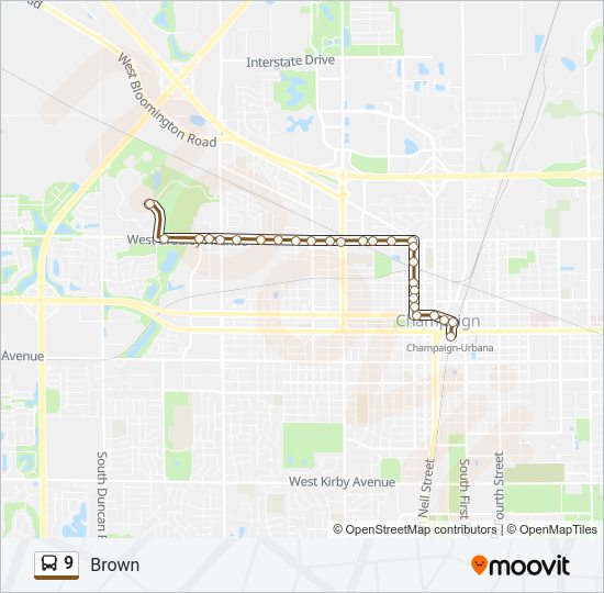 Driving Directions To Champaign Illinois 9 Route: Schedules, Stops & Maps - Illinois Terminal (Updated)