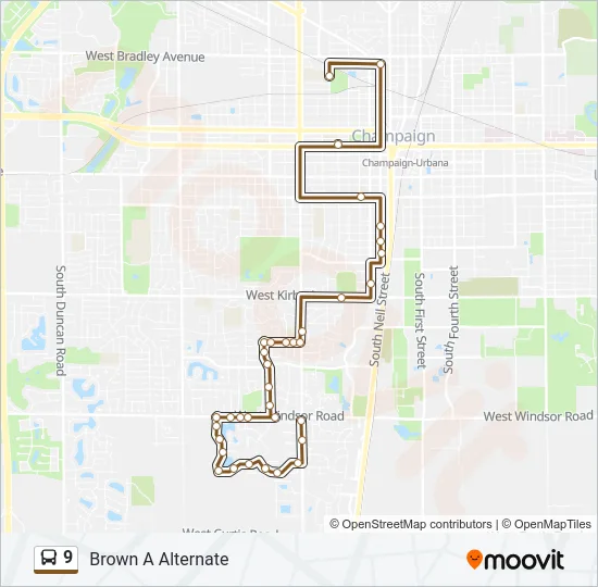 9 Bus Line Map