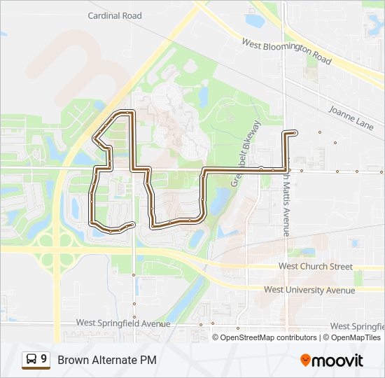 9 Bus Line Map