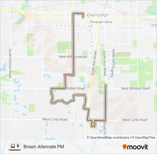 9 Bus Line Map