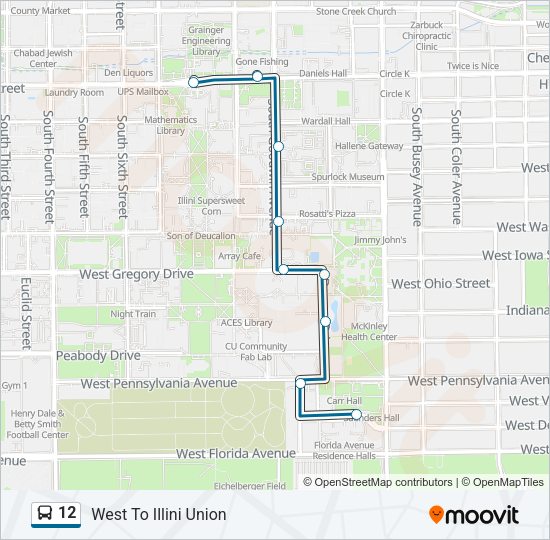 12 bus Line Map