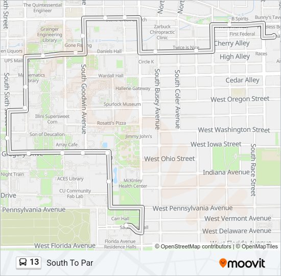 13 Bus Line Map