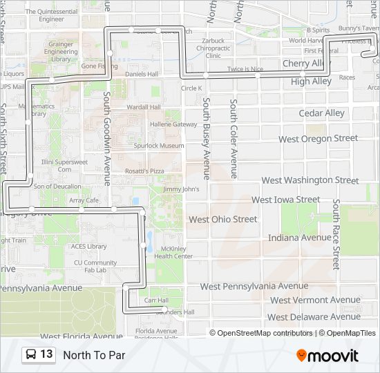 13 Bus Line Map