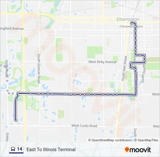14 Bus Line Map