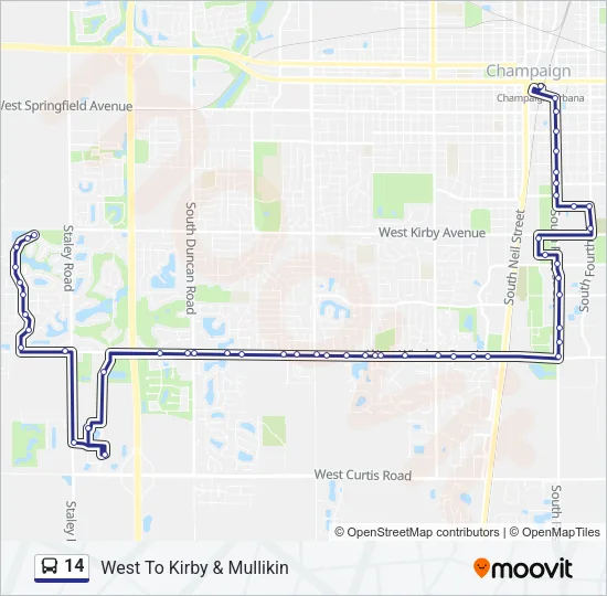 14 Bus Line Map