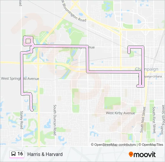 16 Bus Line Map