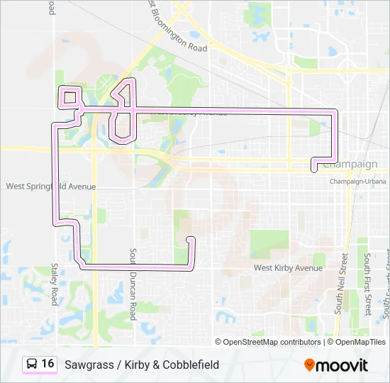 16 Bus Line Map