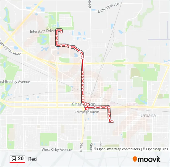 20 Bus Line Map