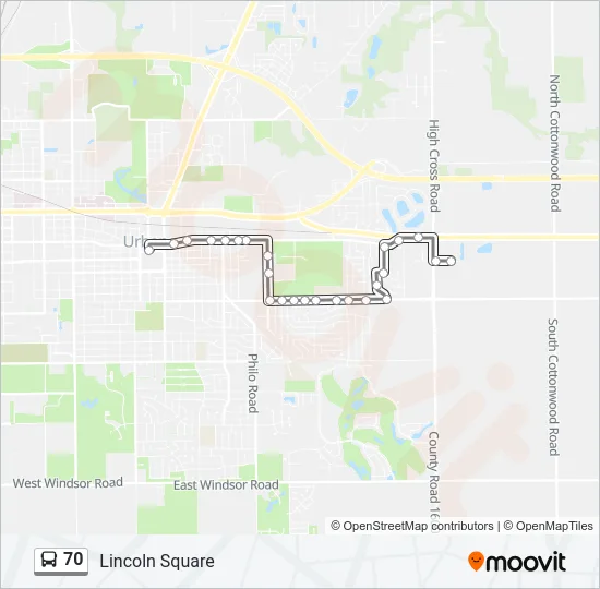 70 Bus Line Map