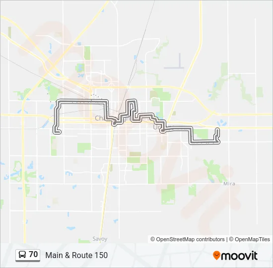 70 Bus Line Map