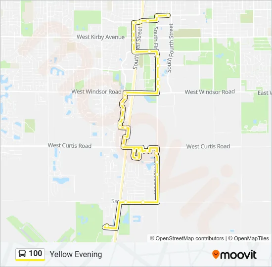 100 Bus Line Map