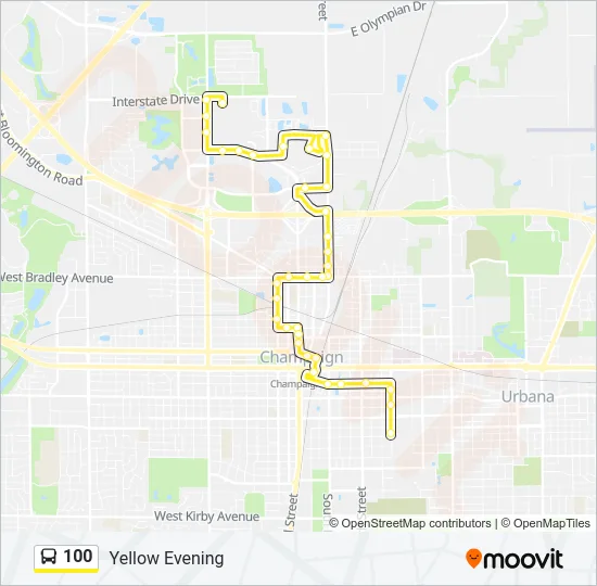 100 Bus Line Map