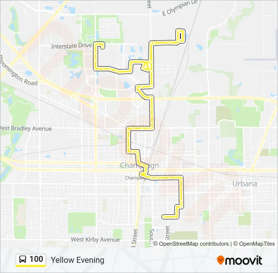 100 Bus Line Map