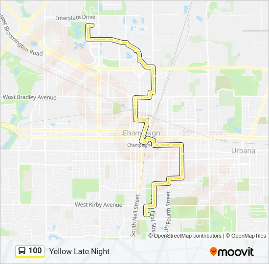 100 Bus Line Map
