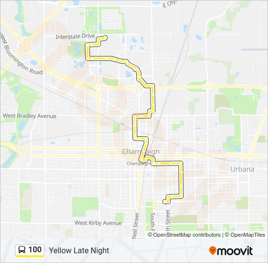 100 Bus Line Map