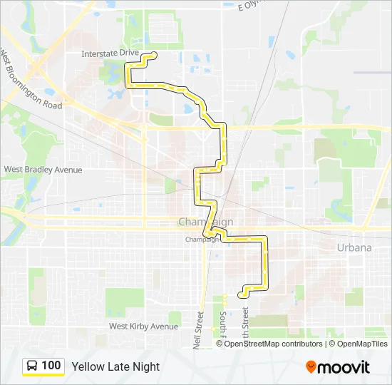 100 Bus Line Map