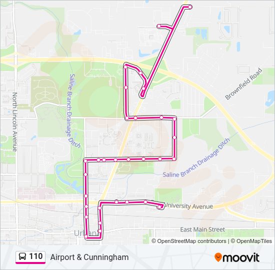 110 bus Line Map