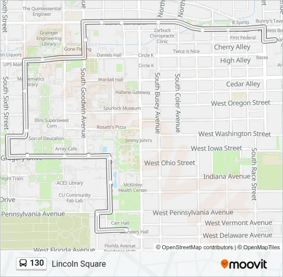 130 Bus Line Map