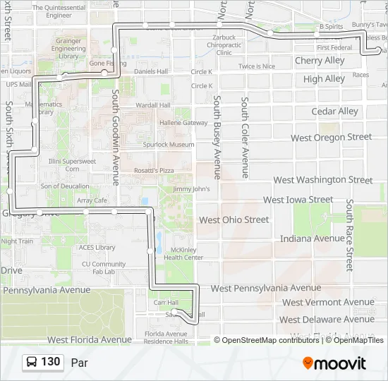 130 Bus Line Map