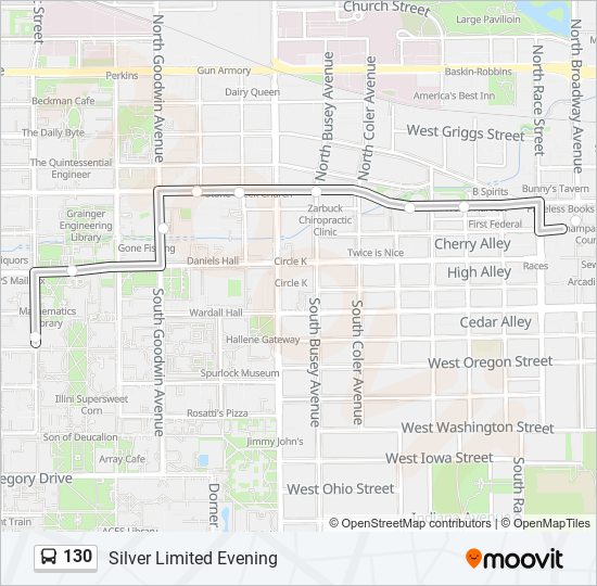 130 bus Line Map